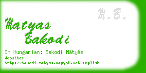 matyas bakodi business card